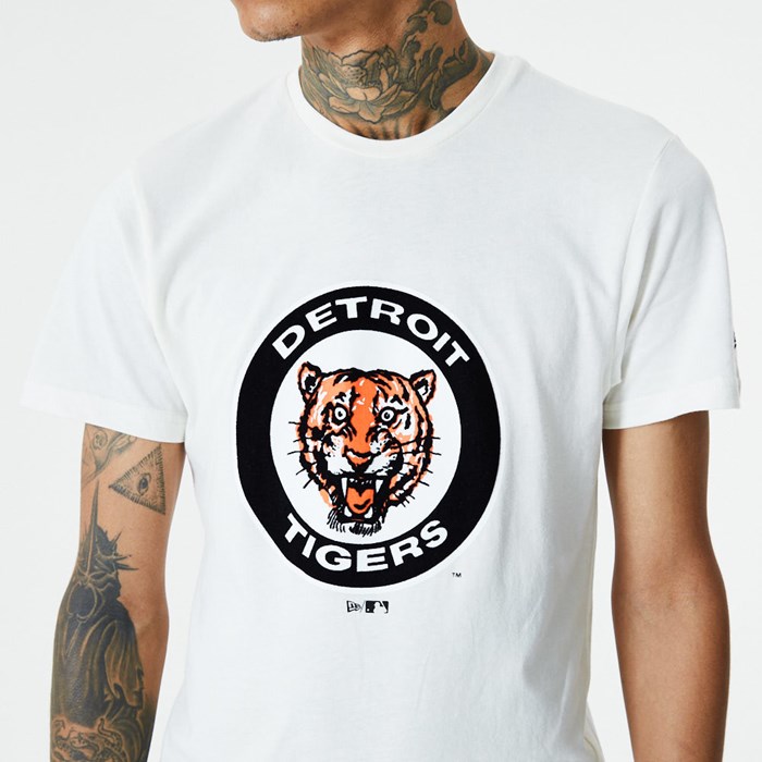 Detroit Tigers Cooperstown Miesten T-paita Valkoinen - New Era Vaatteet Tukkukauppa FI-862104